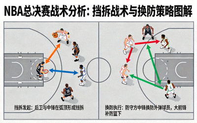 NBA总决赛战术分析：挡拆战术与换防策略图解，球员跑位路线清晰可见